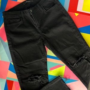 JBRAND Shadow Mid-rise Skinny Jeans with Mild Ripping Design Sz 28
